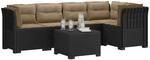 vidaXL 5-Sitzer Gartensofa mit Kissen Rattan-Look PP Anthrazit