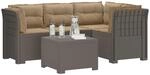 vidaXL 4-Sitzer Garten Sofa mit Kissen Rattan Look PP Hellgrau
