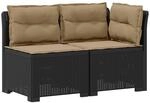 vidaXL 2-Sitzer Garten-Sofa mit Kissen Rattan-Look PP Anthrazit