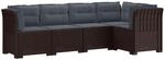 vidaXL 5-Sitzer Gartensofa mit Kissen Rattan-Look PP Braun
