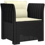 vidaXL 1-Sitzer Sessel mit Kissen Rattan-Look PP Anthrazit