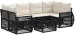 vidaXL Gartensofa-Set 7 STK. Schwarz Poly-Rattan