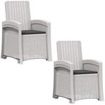 vidaXL Liegesessel Garten Rattan-Optik 2 STK. Wei&szlig; und Anthrazit PP