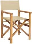 vidaXL Regiestuhl Braun und Beige Massives Teakholz