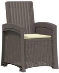 vidaXL Liegesessel Garten Rattan-Optik Hellgrau und Creme PP