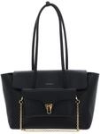 Coccinelle Leder Shopper Umh&auml;ngetasche Double Beat Grained Leather Handbag Noir