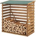 [en.casa] Brennholzunterstand aus Tannenholz 123 x 116 x 64 cm Kaminholzregal...