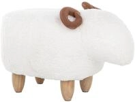 Beliani Kinderhocker Tierhocker Sitzhocker Hocker Gepolstert Lammform Wei&szlig;...