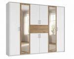 luma-Home 22602/ Dreht&uuml;renschrank Wei&szlig; & Absetz. Eiche Dekor, Passepartout