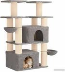 vidaXL Katzennbaum mit Sisal-Kratzs&auml;ulen Hellgrau 147 cm 2 STK.