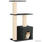 vidaXL Katzennbaum mit Sisal-Kratzs&auml;ulen Dunkelgrau 133 cm