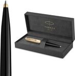 Parker 51 Kugelschreiber | Luxuri&ouml;ser Schwarzer Schaft mit Goldzierteilen | Mittlere