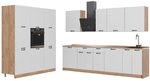 Vicco K&uuml;chenzeile Fame-Line, Wei&szlig; Landhaus/Goldkraft Eiche, 460 cm