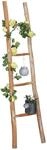 Relaxdays Dekoleiter, 150 cm hoch, Holzleiter Garten, 4 Sprossen, Kastanie,