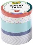 folia 26440 - Washi Tape, Neon orange, Klebeband aus Reispapier, 5er Set - ideal zum