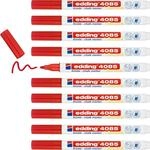 edding 4085 Kreidemarker - rot - 10 Kreidestifte - Rundspitze 1-2 mm - d&uuml;nner