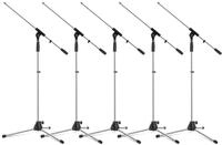 Pronomic Mikrofonst&auml;nder MS-25C Pro 5x Set - dreibeinig mit Gummif&uuml;&szlig;en -...