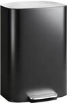HOMCOM M&uuml;lleimer 50 Liter Treteimer Schwarz 45,1 x 36,5 x 62,6 cm