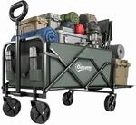 Outsunny Gartenwagen 90 kg Belastbar Klappbar Bollerwagen Faltbar Gr&uuml;n