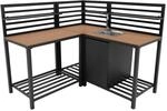 Monster Shop 3 teiliges Outdoor K&uuml;chen Set mit Sp&uuml;le, Modulare Eckk&uuml;che aus
