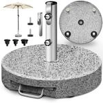 tillvex&reg; Granit Sonnenschirmst&auml;nder mit Rollen & Transportgriff 27 kg Rund