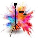 TronicXL 210cm Stativ Tripod Kamerastativ kompatibel mit DJI Osmo GoPro Hero...