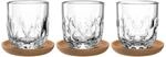LEONARDO HOME GOCCE Kaffeeglas &bull; 6tlg. Set &bull; 3 Korkuntersetzer &bull; 3 Kaffeebecher