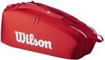 Wilson 2025 Super Tour Red Tennisschl&auml;gertasche &ndash; Rot/Wei&szlig;, f&uuml;r bis zu 15