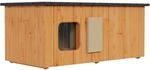 QLS Katzenhaus aus Holz mit Vorraum isoliert 86 x 47 cm Teak