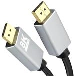 Helos Anschlusskabel, DisplayPort Stecker/Stecker, Premium 8K, 3,0m, schwarz