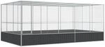 vidaXL Voliere mit Erweiterung Silbern 518x307x212 cm Stahl