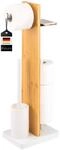 eluno Stand-WC-Garnitur 4in1, WC-B&uuml;rste, (Ersatz-) Rollenhalter, Ablage,