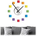 Relaxdays Wanduhr DIY, Uhr Wandtattoo zum Aufkleben, Zifferblatt Regenbogen, Gr&ouml;&szlig;e