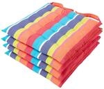 Homescapes 4er Set Stuhlkissen 40x40 cm bunt gestreift &ndash; Sitzkissen...