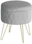 WOLTU Sitzhocker mit Stauraum Polsterhocker Samtstoff Golden Metallbeine,...