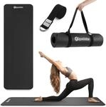 HyperMotion Yogamatte Fitnessmatte NBR 183x61x0,8 cm Schwarz, Rutschfest 8 mm,...