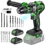 Ginour 90Nm B&uuml;rstenlos Akku Schlagbohrschrauber 21V Set, 2x2Ah 10C Akku | kompatibel