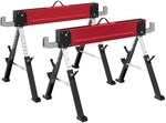 HOMCOM Arbeitsbock Ger&uuml;stbock 2er Set H&ouml;henverstellbar 64-81 cm Rot