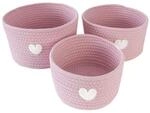 Intirilife 3-teiliges Aufbewahrungskorb Set Organizer in Rosa mit Herzaufn&auml;her...