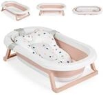 Moni Babybadewanne Palma faltbar 3-teilig Badekissen Schwamm Ablaufloch St&ouml;psel