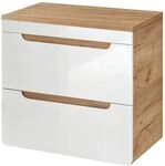 Lomadox Waschtischunterschrank 61 cm LUTON-56 in Hochglanz wei&szlig; mit Wotan...