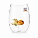 Winkee Goldfisch Trinkglas Wasserglas handgemacht hochwertig 450 ml