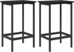 vidaXL Barhocker 2 STK. Schwarz Eichen-Optik 40 x 32 x 74 cm