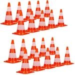 ECD Germany 20 St&uuml;ck Verkehrskegel Pylone 47 cm, Orange-Wei&szlig;,...