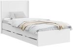 vidaXL Bettgestell mit Stauraum und Kopfteil Wei&szlig; 90 x 200 cm