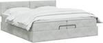 vidaXL Ottoman Bett mit Matratze Hellgrau 200 x 200 cm Samt