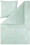 ESTELLA Bettw&auml;sche Edessa | eisblau | 135x200 cm + 80x80 cm | b&uuml;gelfreie...