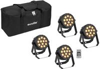 EUROLITE Set 4x LED PARty Spot Silent RGB/WW mit Softbag | Kompakter...