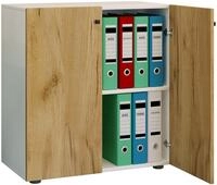 VCM B&uuml;roschrank mit 2 F&auml;chern | moderner Aktenschrank mit Dreht&uuml;ren | Ma&szlig;e...