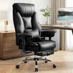 WOLTU B&uuml;rostuhl Ergonomisch,Chefsessel Doppellagige R&uuml;ckenlehne, PU Schwarz